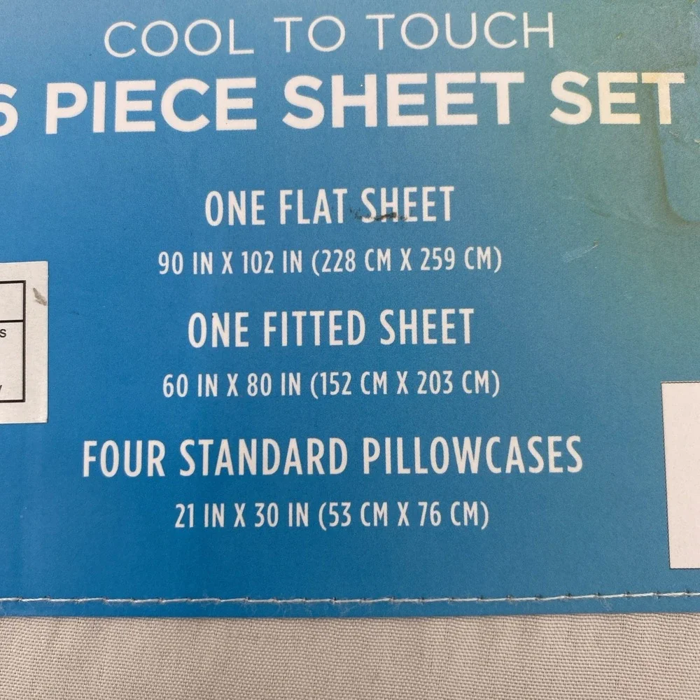 CoolWick Sheet Set QUEEN Gray Microfiber Super Soft Moisture Wicking Stay Cool